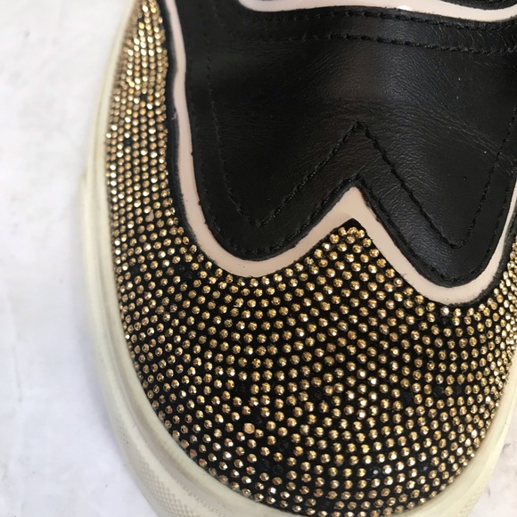 Giuseppe Zanotti Leather Mini Studs Sneakers Slip On Oxford Slides Logo Glitter - Picture 12 of 16